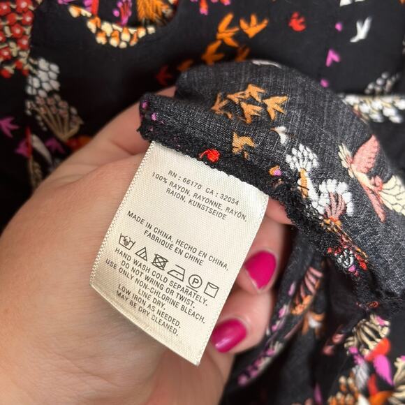 ANTHROPOLOGIE 52 Conversations Colloquial Button Down Fly The Coop Birds {A22} - Picture 5 of 5